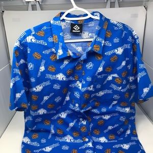 NWT XL White Castle Short sleeve button down